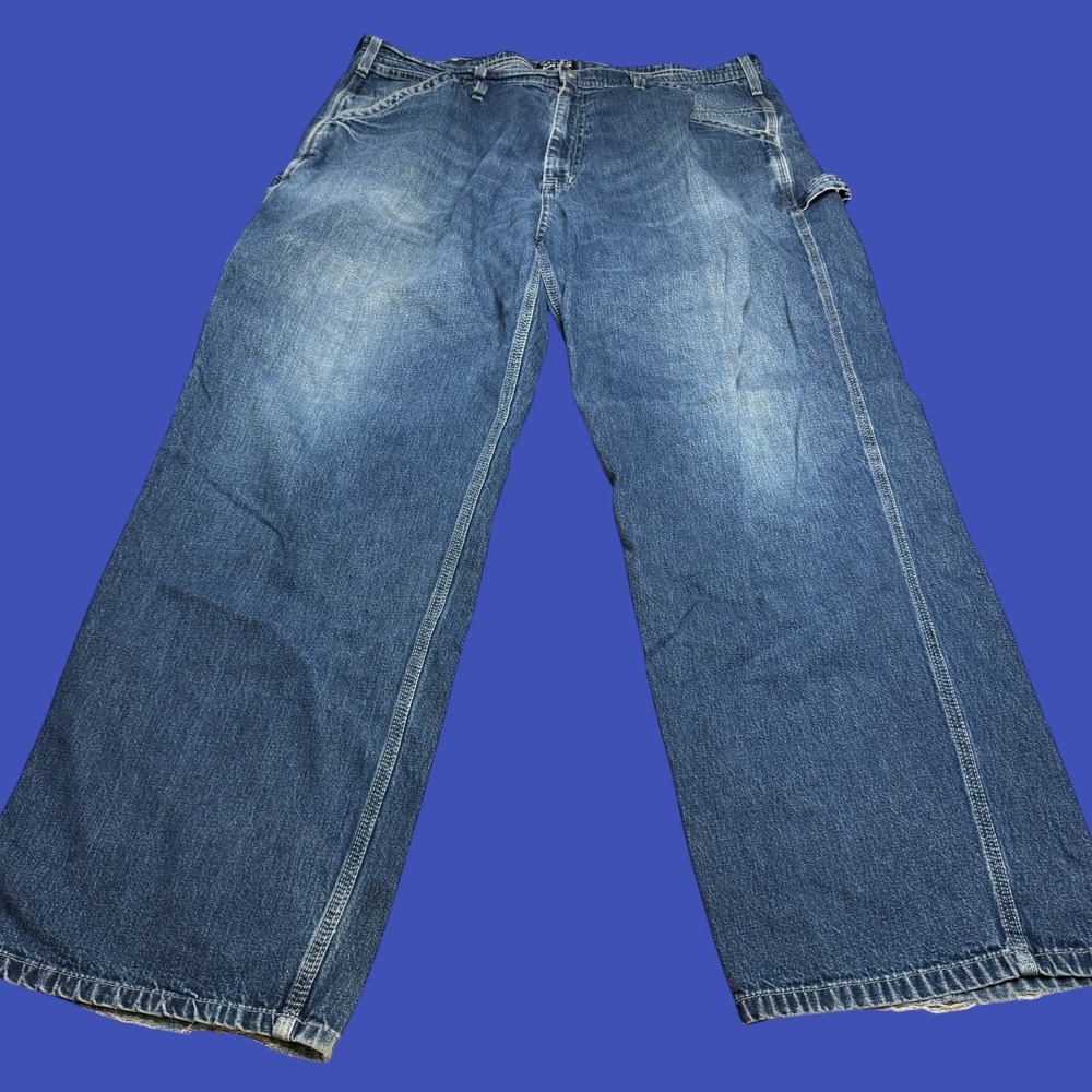 Ralph Lauren Polo Jeans Mens 38X32 Blue Carpenter Loose Fit Vtg Y2K Distressed